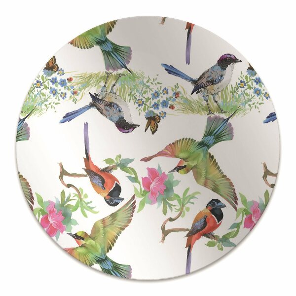 Office chair floor protector colorful bird
