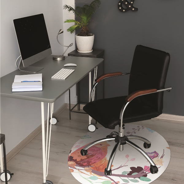 Office chair mat Birds on a branch