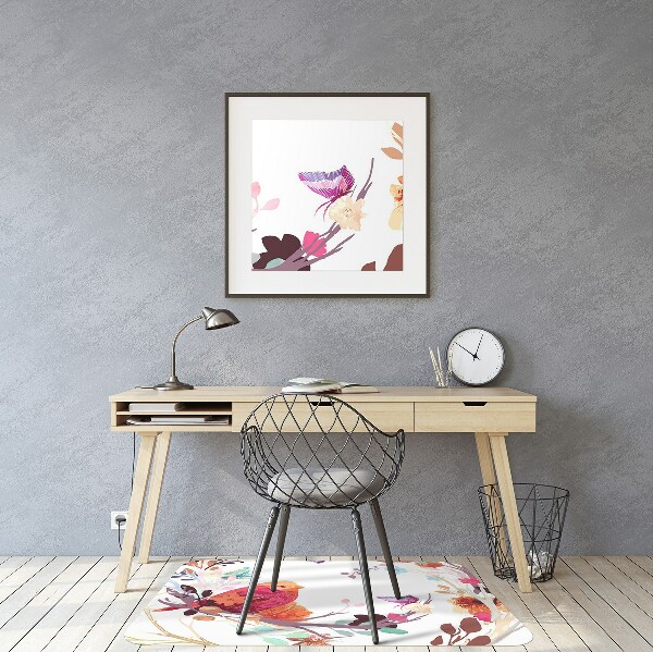 Office chair mat Birds on a branch