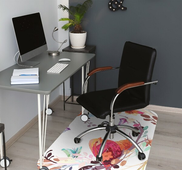 Office chair mat Birds on a branch