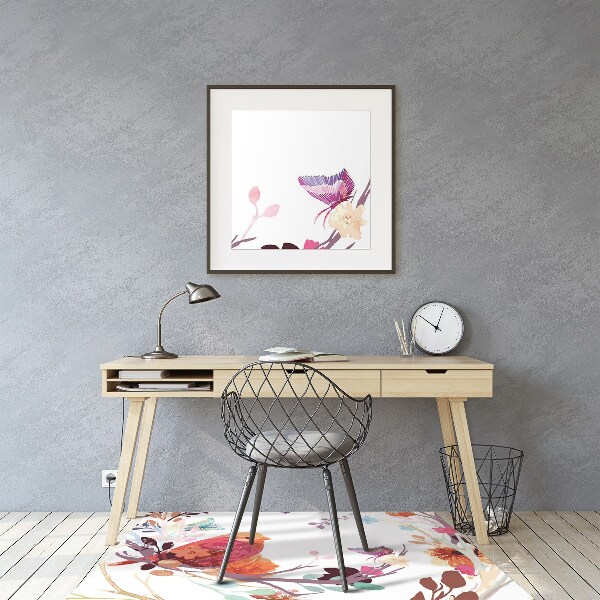 Office chair mat Birds on a branch