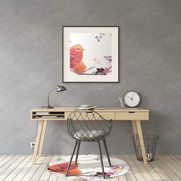 Office chair mat Birds on a branch