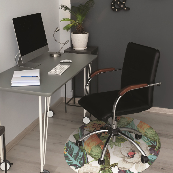 Chair mat floor panels protector exotic birds