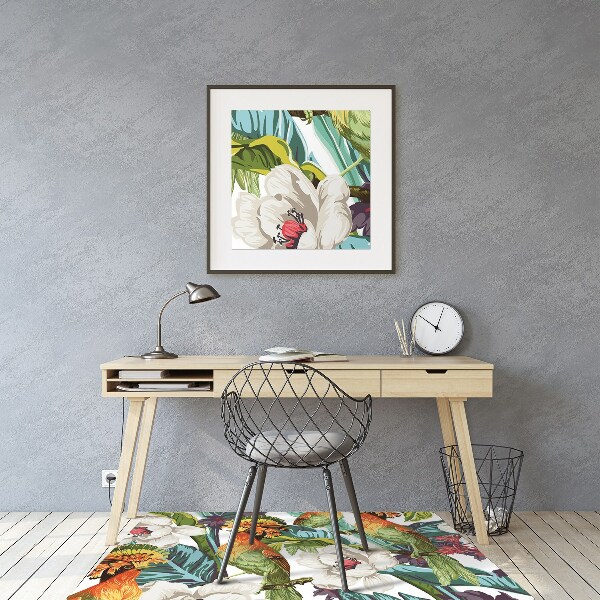 Chair mat floor panels protector exotic birds