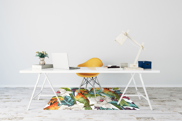 Chair mat floor panels protector exotic birds
