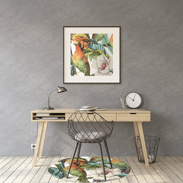 Chair mat floor panels protector exotic birds