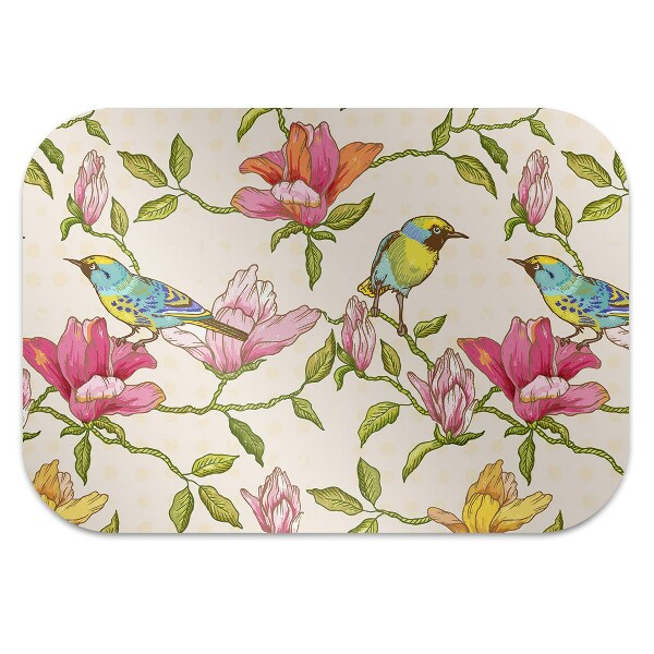 Office chair floor protector Flowers and Birds