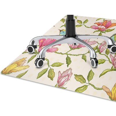 Office chair floor protector Flowers and Birds