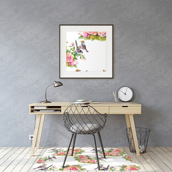 Office chair mat Birds on a branch