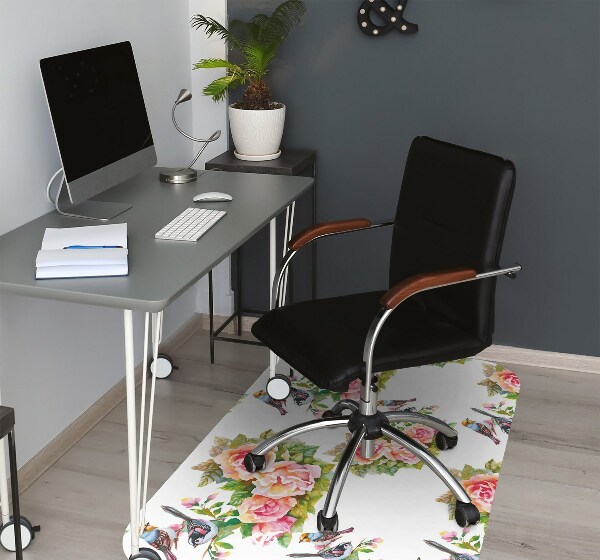 Office chair mat Birds on a branch