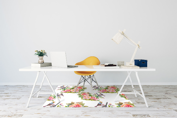 Office chair mat Birds on a branch