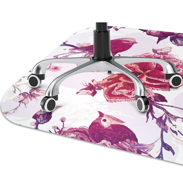 Office chair mat purple birds