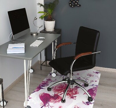 Office chair mat purple birds