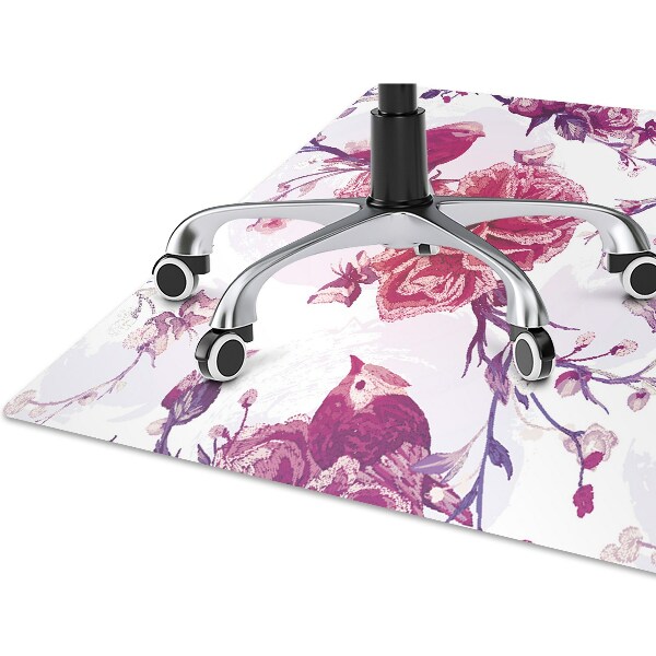 Office chair mat purple birds
