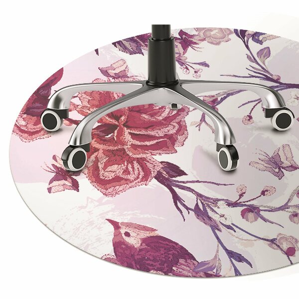Office chair mat purple birds