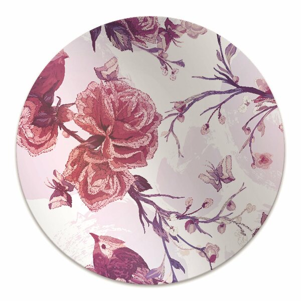 Office chair mat purple birds