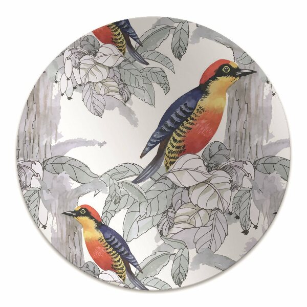 Office chair floor protector painted birds