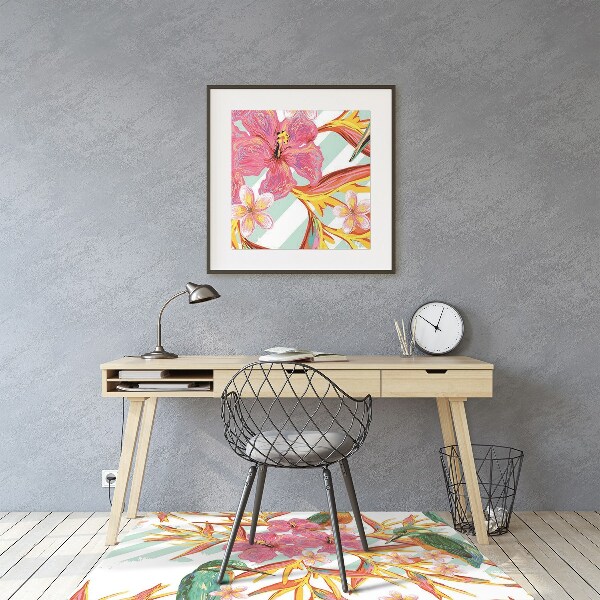 Computer chair mat summer birds