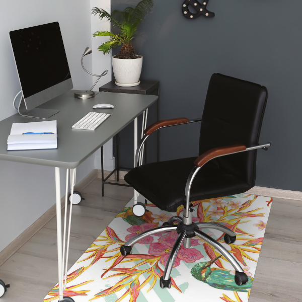 Computer chair mat summer birds