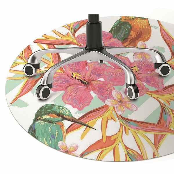 Computer chair mat summer birds