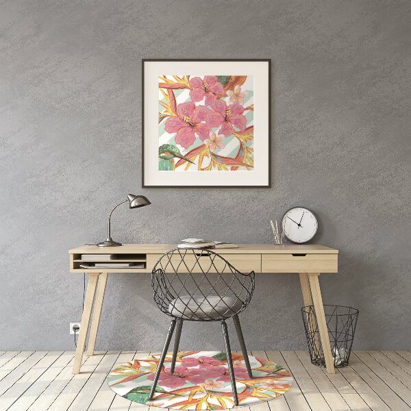 Computer chair mat summer birds