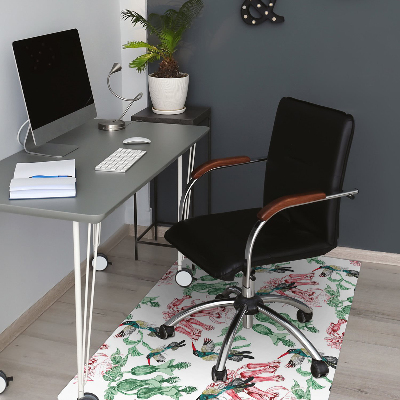 Desk chair mat Herbs and Birds