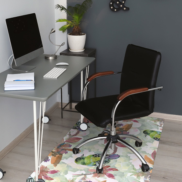 Chair mat floor panels protector exotic birds