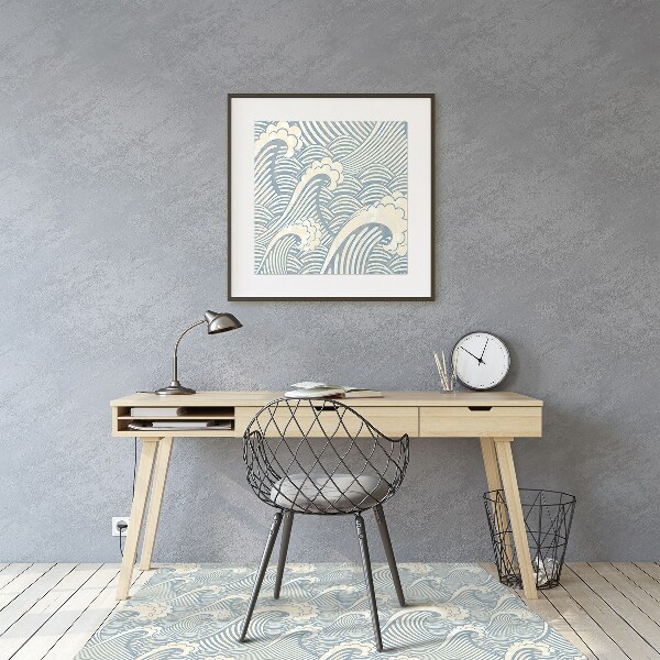 Office chair floor protector Ocean waves