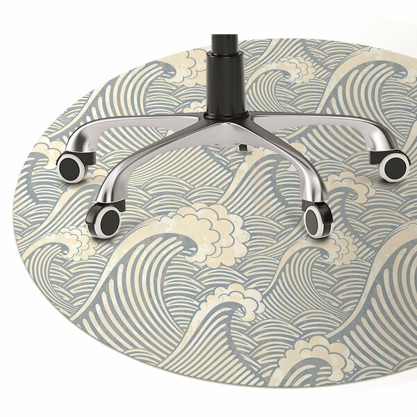 Office chair floor protector Ocean waves