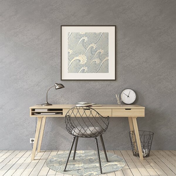Office chair floor protector Ocean waves