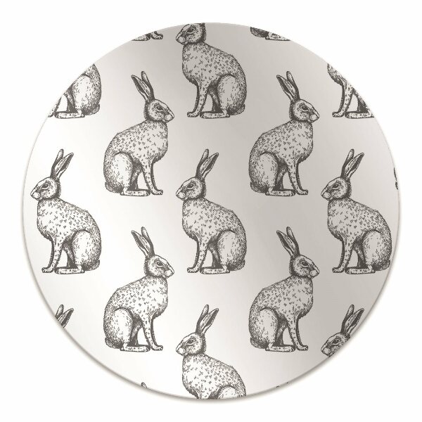 Desk chair mat white rabbits
