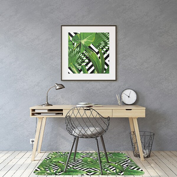 Chair mat geometric leaves