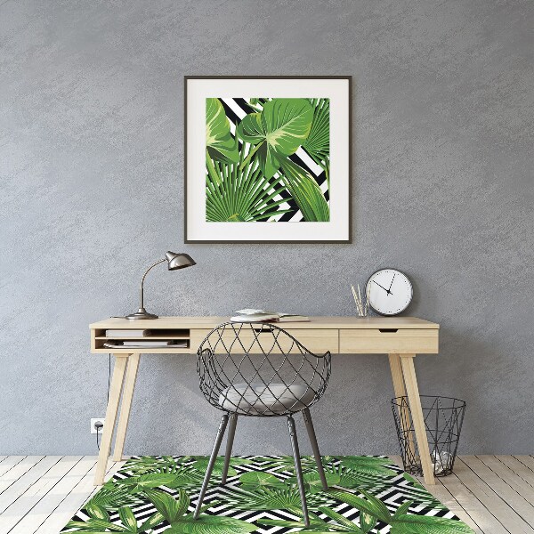 Chair mat geometric leaves