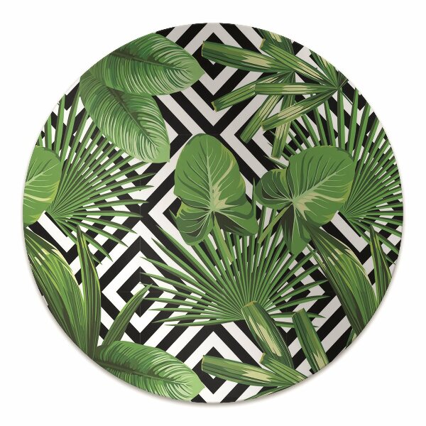 Chair mat geometric leaves