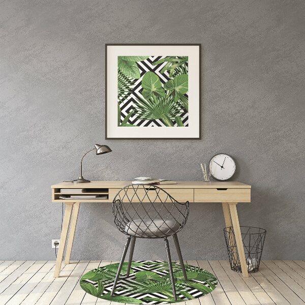 Chair mat geometric leaves
