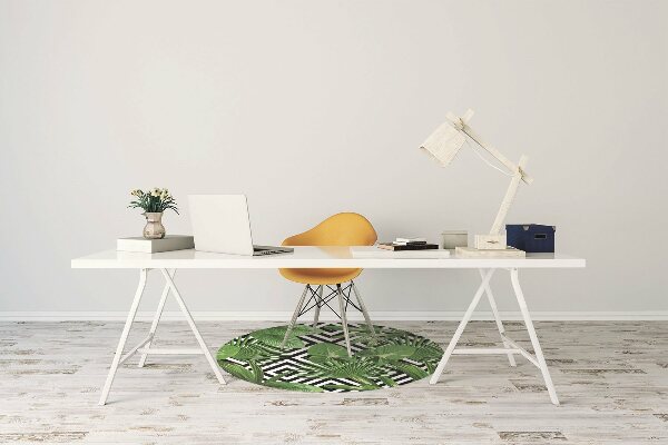 Chair mat geometric leaves