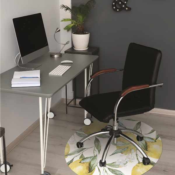 Chair mat floor panels protector painted lemon