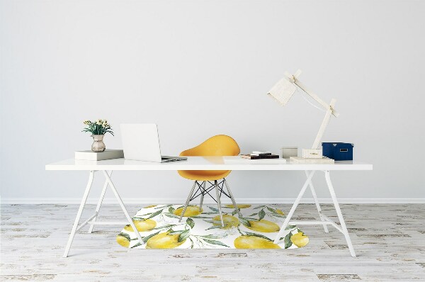 Chair mat floor panels protector painted lemon