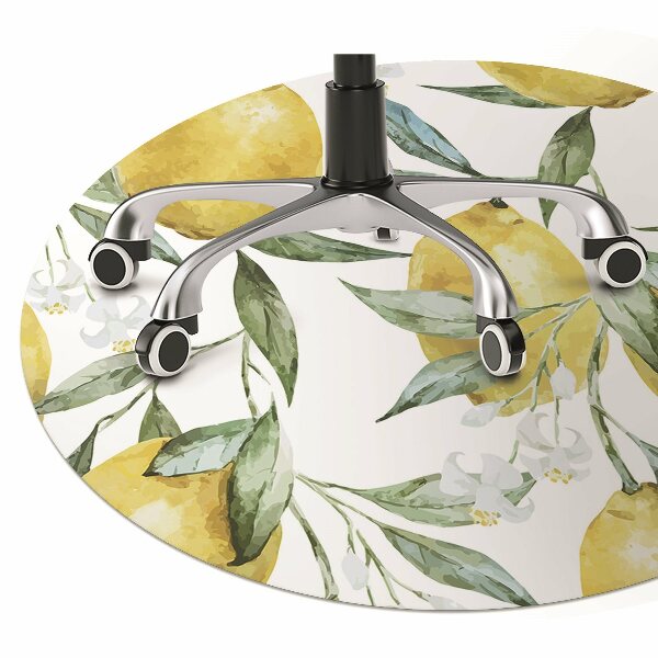 Chair mat floor panels protector painted lemon