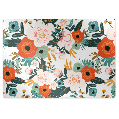 Office chair mat Colorful flowers