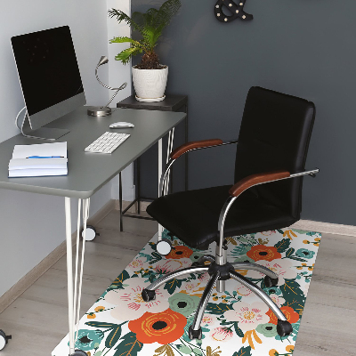 Office chair mat Colorful flowers