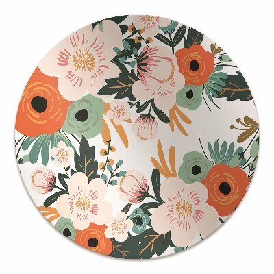 Office chair mat Colorful flowers