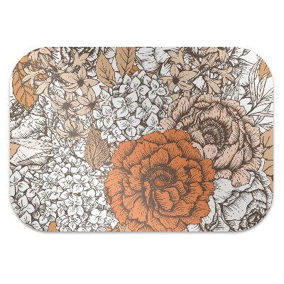 Office chair mat orange roses