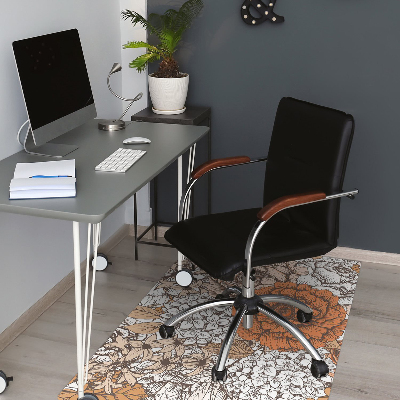 Office chair mat orange roses