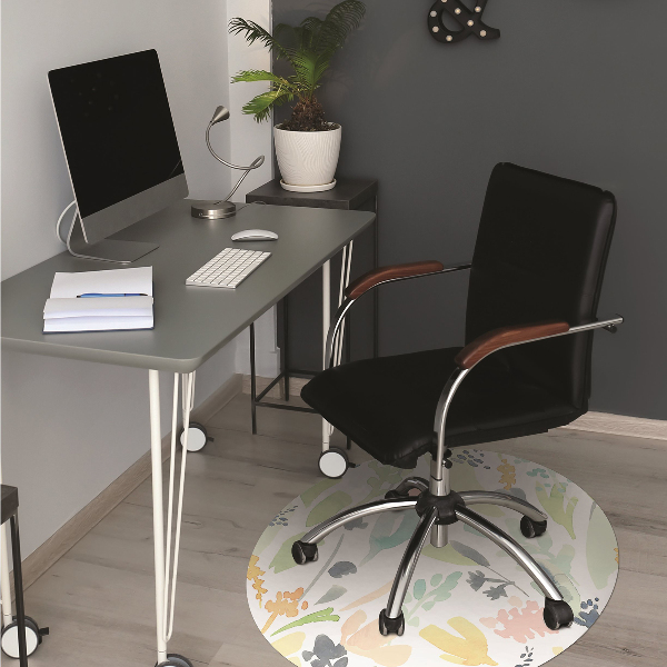 Office chair mat flowers