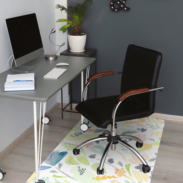 Office chair mat flowers