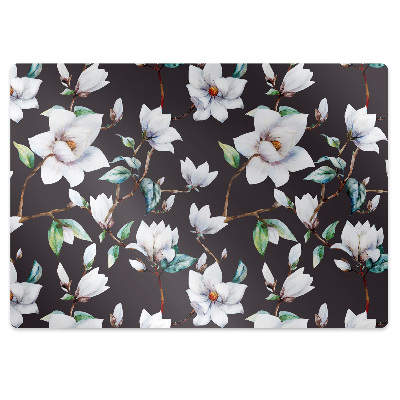 Office chair mat painted flowers