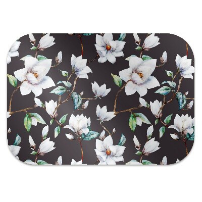 Office chair mat painted flowers