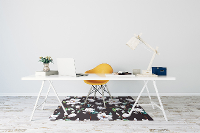 Office chair mat painted flowers