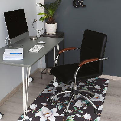 Office chair mat painted flowers